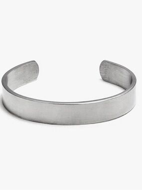 Chisel Brushed Stainless Steel Cuff Bangle Bracelet with Bag